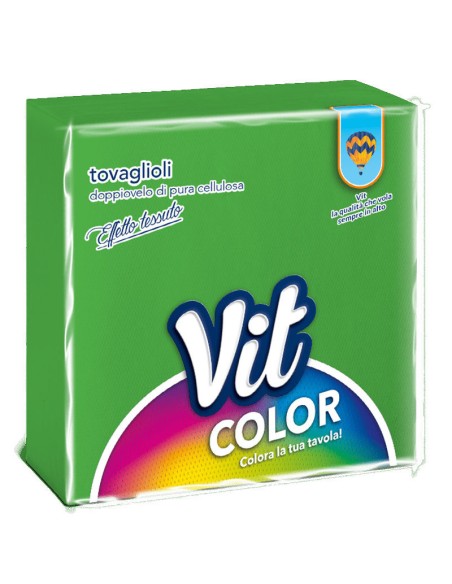 Vit Color 25 Tovaglioli Doppio Velo 32x32cm - Verde